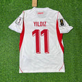 2026 Turkey Türkiye World Cup Kenan Yıldız #11 - Away White Football Jersey - Milli Forma – Back View
