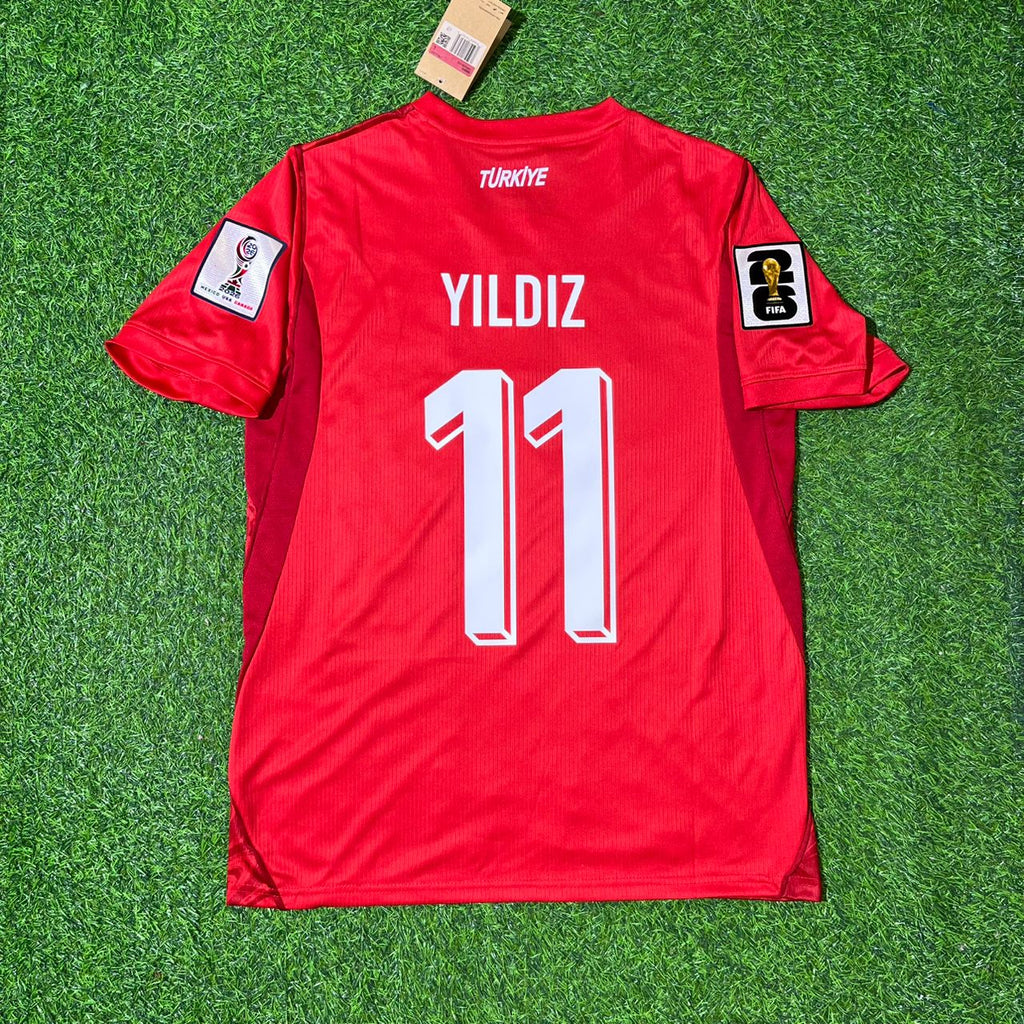 2026 Turkey Türkiye World Cup Kenan Yıldız #11 - - Home Red - Football Jersey - Milli Forma – Back View