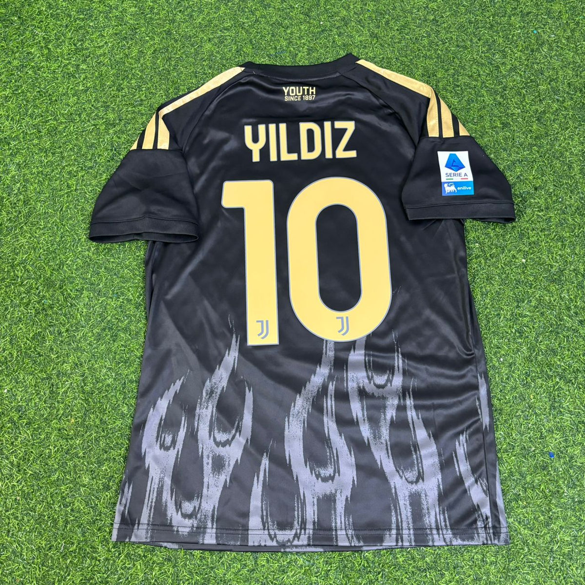 Kenan Yıldız Juventus 2026/2027 New Season Third Black Football Jersey – Back View