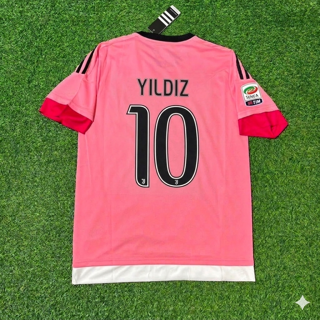Juventus Retro Pink Jersey – Kenan Yildiz – Back View