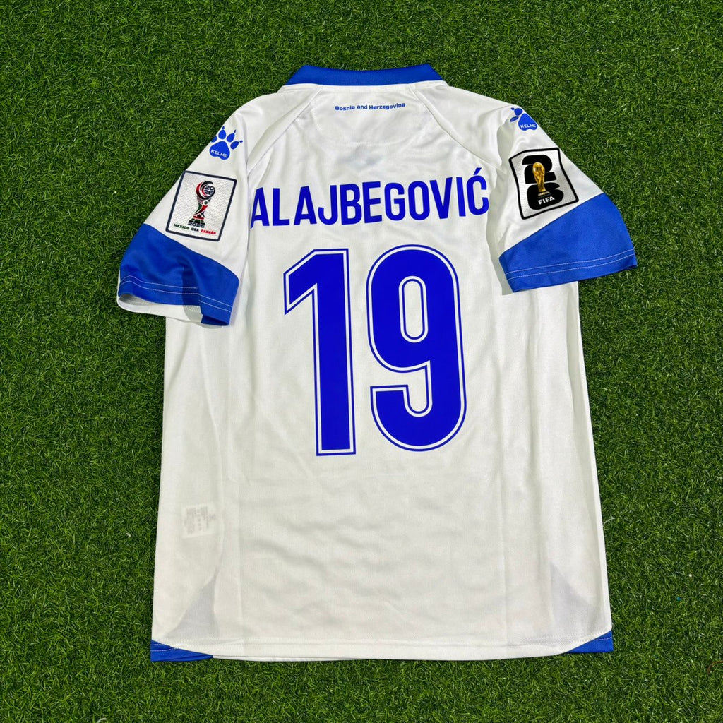 Kerim Alajbegovic Bosnia and Herzegovina 2026 World Cup Away White Football Jersey – Back View