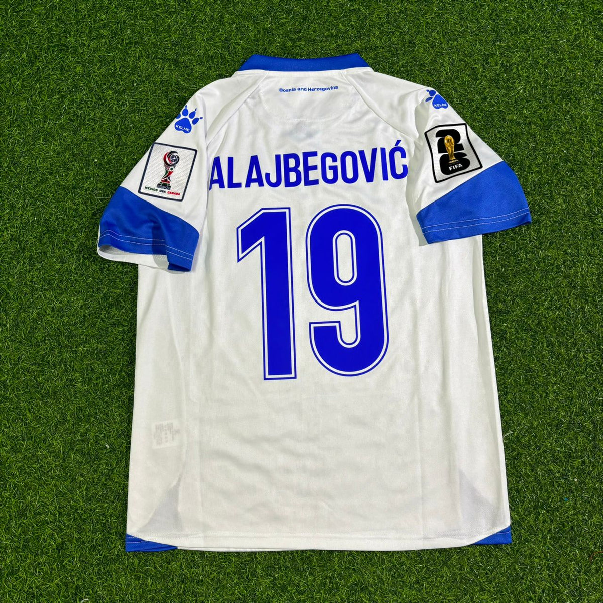 Kerim Alajbegovic Bosnia and Herzegovina 2026 World Cup Away White Football Jersey – Back View