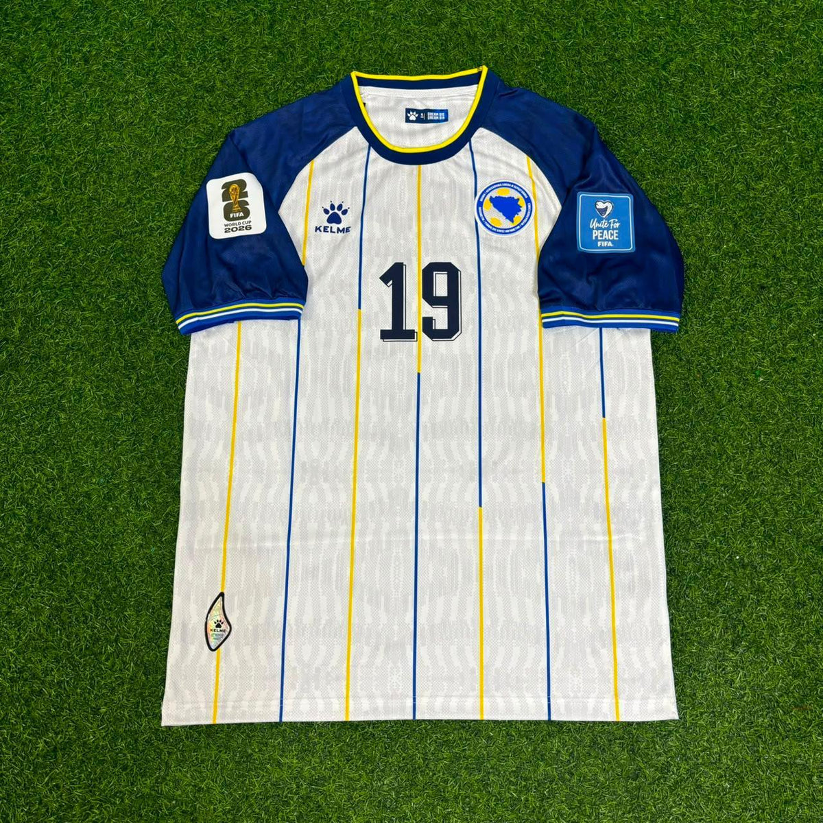 Kerim Alajbegovic Bosnia and Herzegovina 2026 World Cup White Football Jersey – Front View
