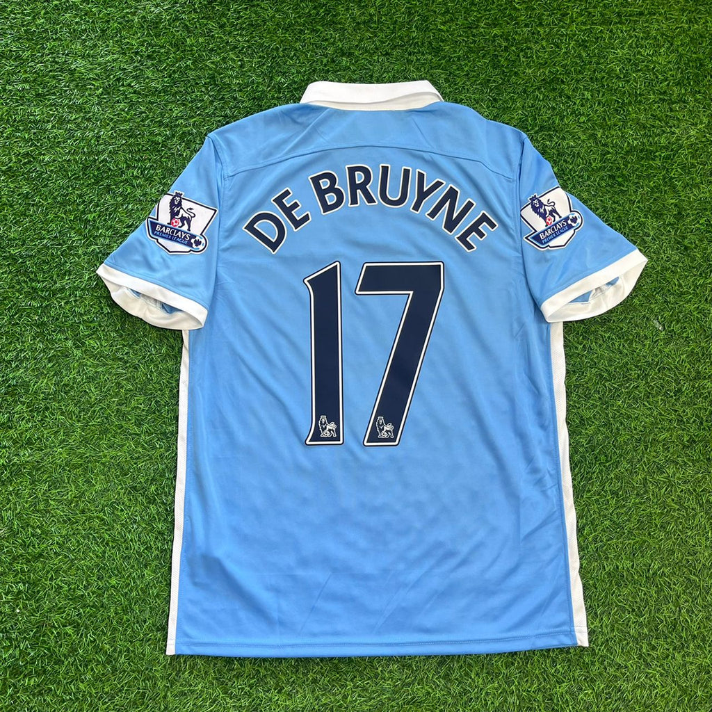 2015/16 Kevin De Bruyne Manchester City Home Retro Football Jersey – Back View