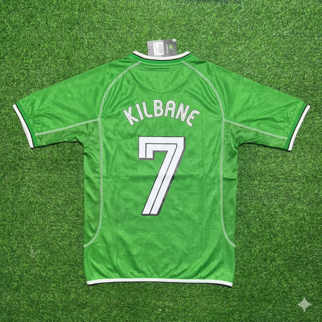 Ireland Retro Green Football Jersey – Kevin Kilbane – Back View