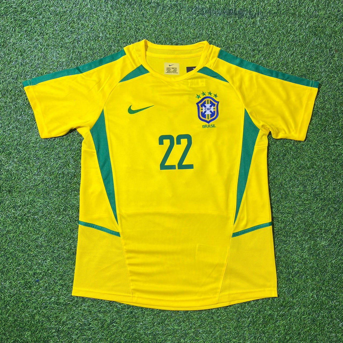 Kevin Kurányi Brazil 2002 Yellow Retro Football Jersey – Front View
