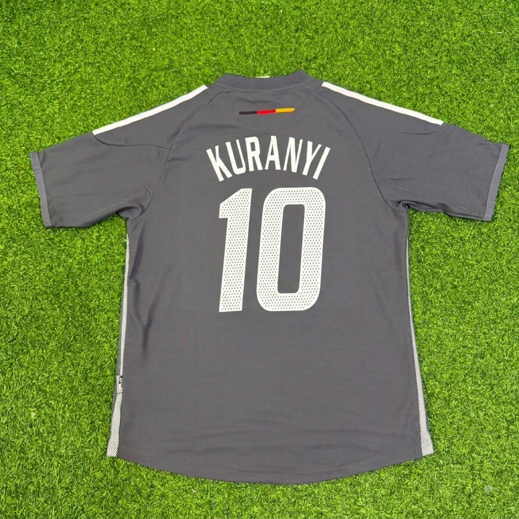 Kevin Kuranyi Germany 2002 World Cup Gray Special Retro Football Jersey – Back View