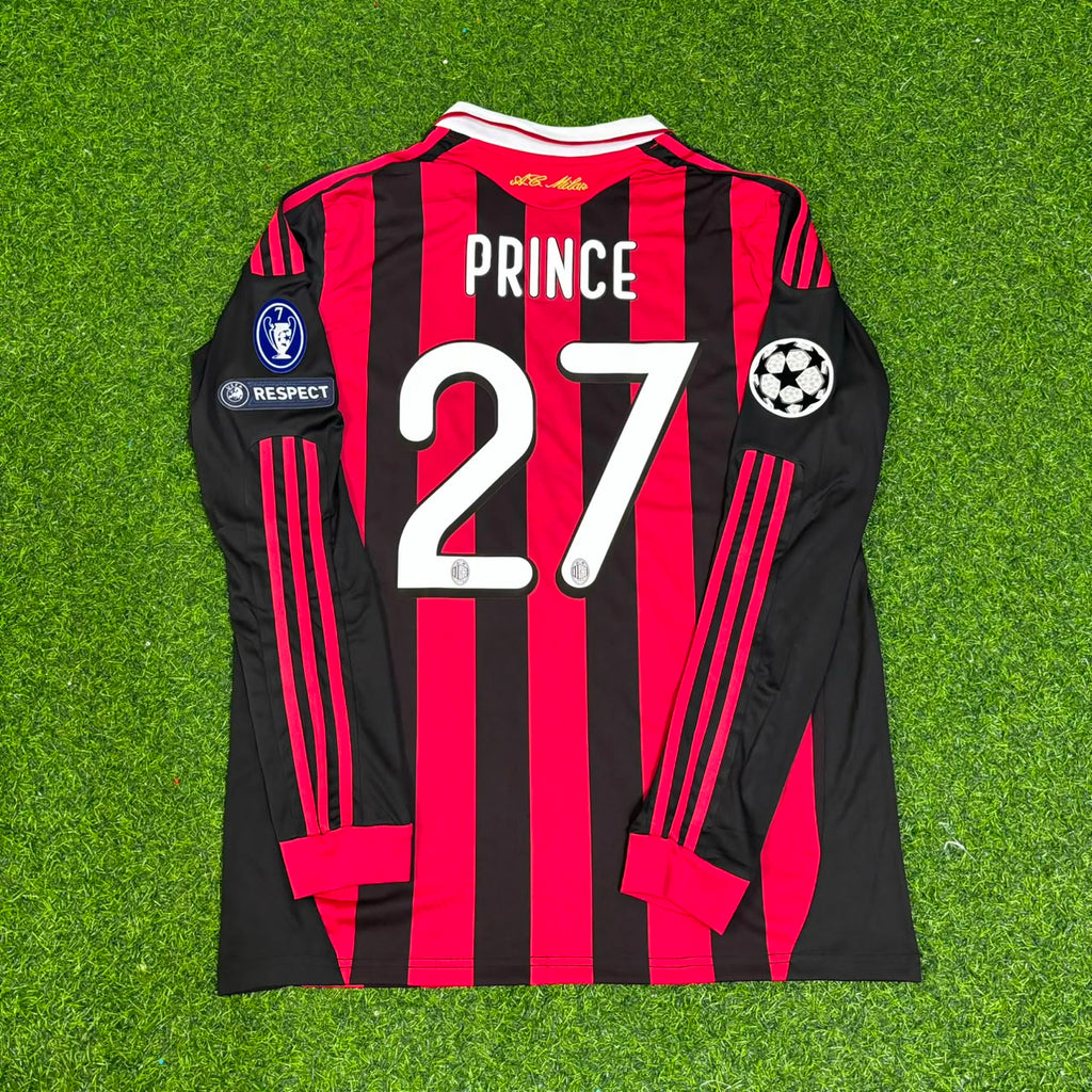 2009 Kevin-Prince Boateng Milan 2011 Retro Long Sleeve Football Jersey – Back View