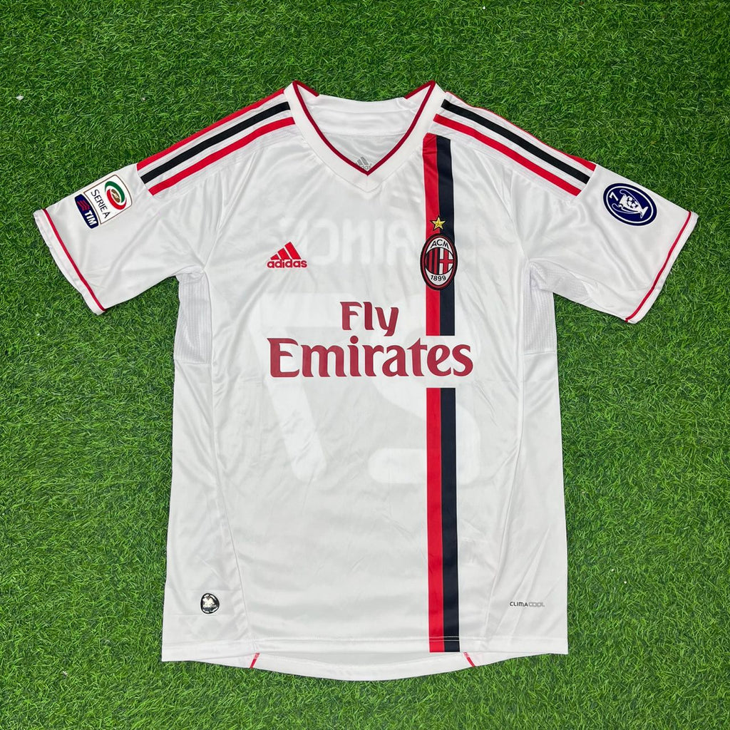 Milan 2011-2012 White Away Retro Football Jersey – Kevin-Prince #70 Boateng – Front View