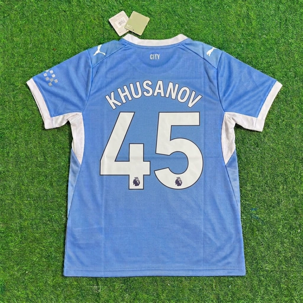 Abdukodir Khusanov Manchester City 2026-27 Home New Season Jersey – Back View