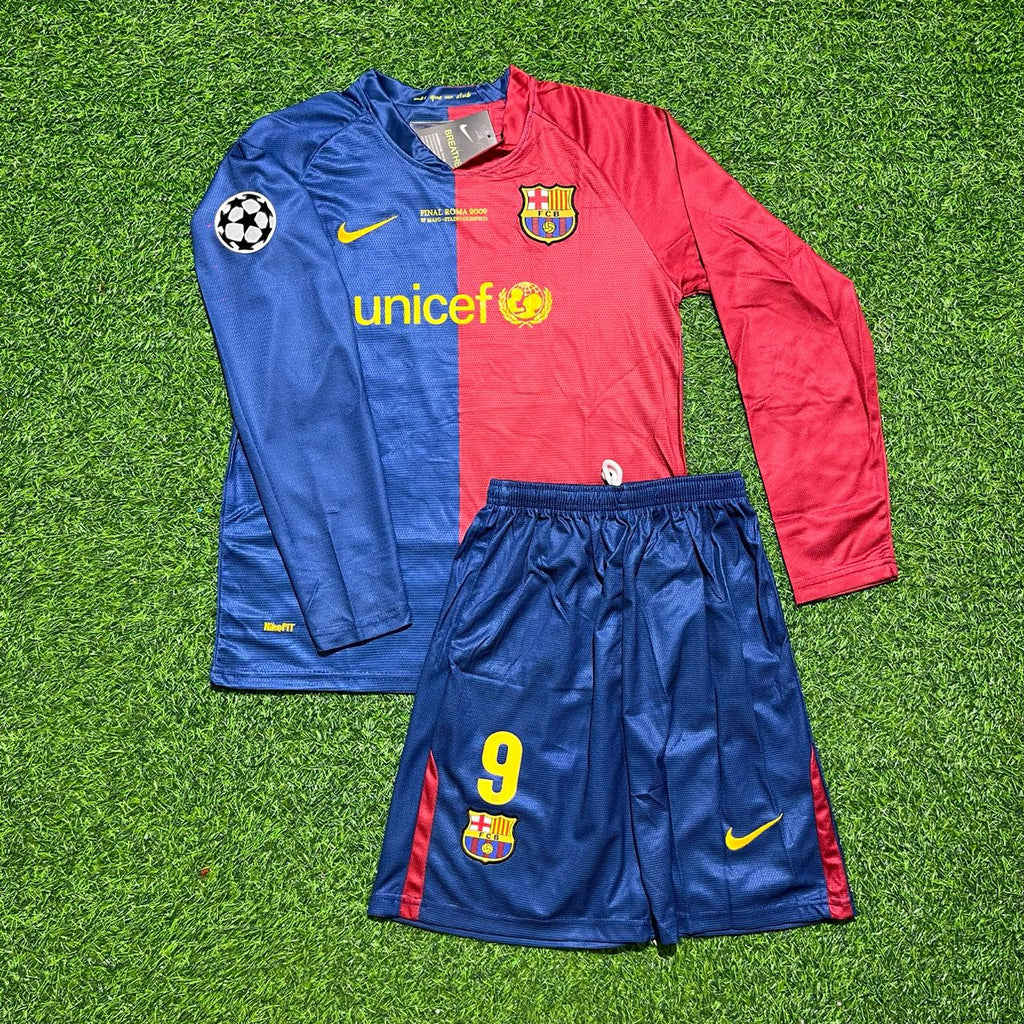Barcelona 2009 Champions League Final Kids Retro Jersey – Samuel Eto'o #9 – Front View