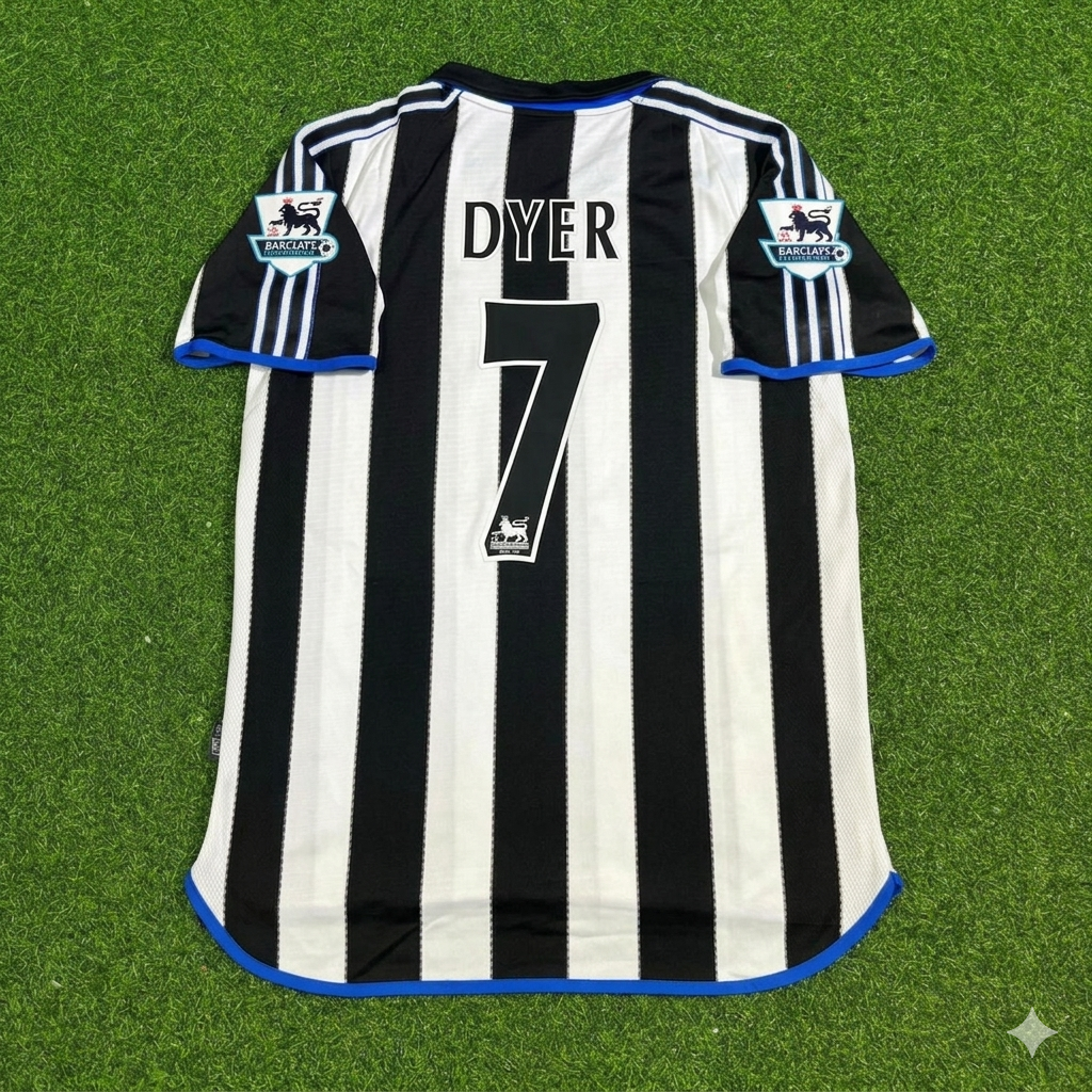 Kieron Dyer #7 Newcastle United Retro Kit Jersey – Back View