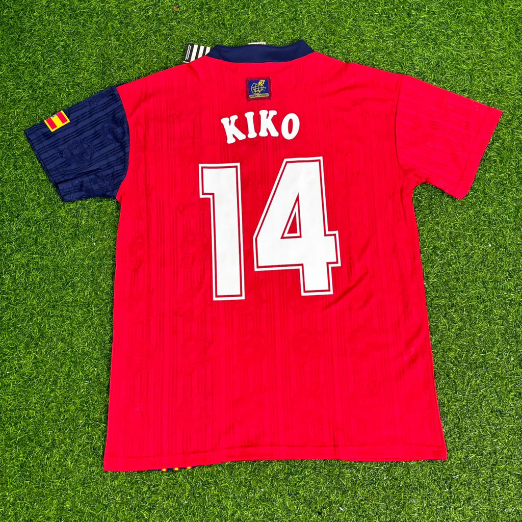 1996 Kiko Narváez Spain Retro Home Football Jersey – Back View