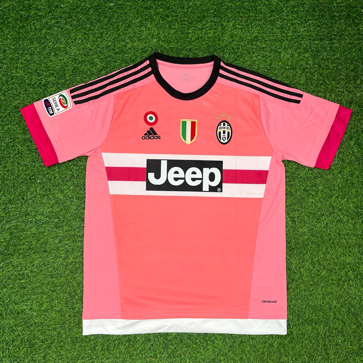 Juventus Pink Retro Football Jersey – Kingsley Coman – Front View