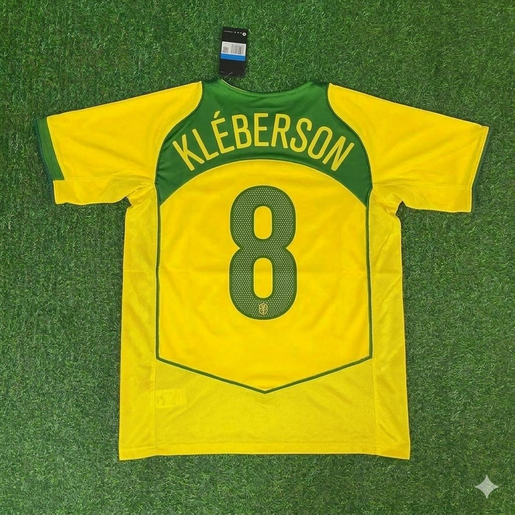 2004 José Kléberson 8 Brazil 2006 Retro Football Jersey – Back View