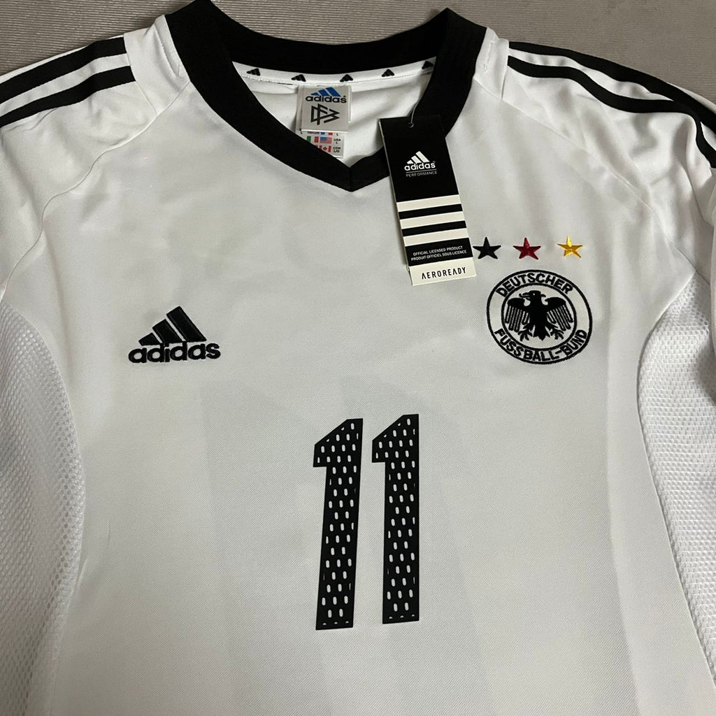 Miroslav Klose Germany Deutschland 2002 World Cup Japan Korea White Retro Jersey – Detailed View