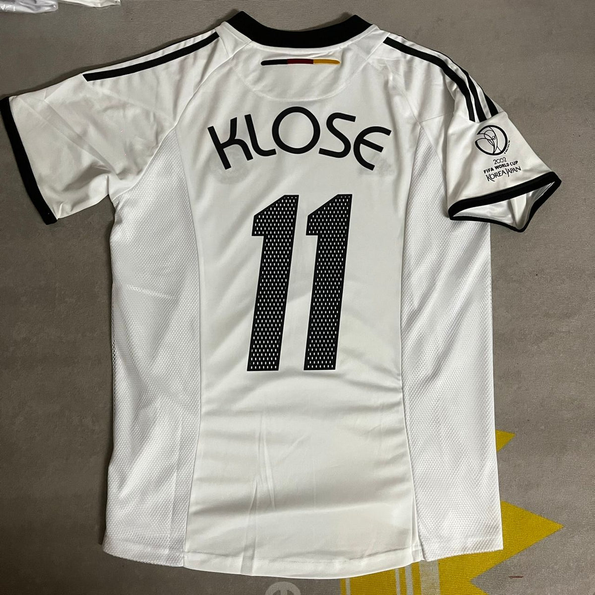 Miroslav Klose Germany Deutschland 2002 World Cup Japan Korea White Retro Jersey – Back View