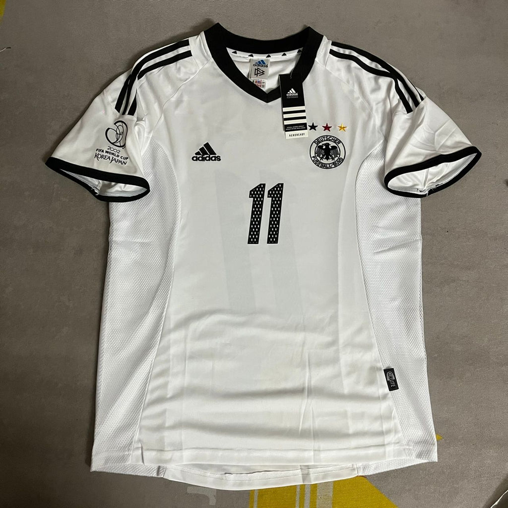 Miroslav Klose Germany Deutschland 2002 World Cup Japan Korea White Retro Jersey – Front View