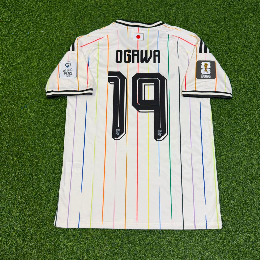 Koki Ogawa Japan 2026 World Cup Away White Football Jersey – Back View