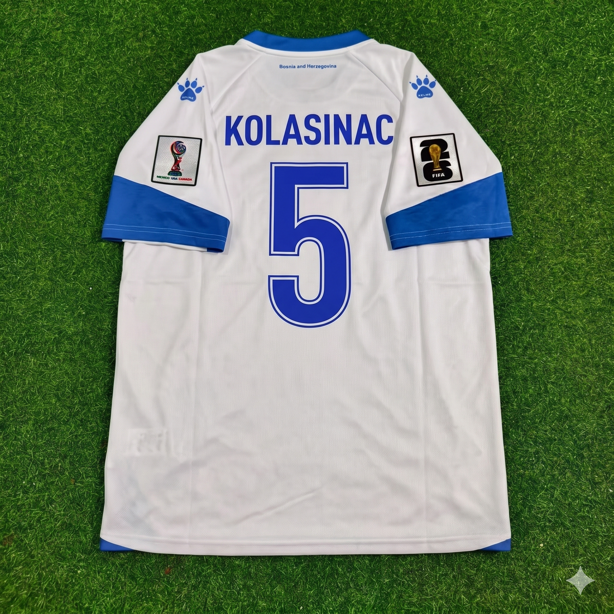Sead Kolasinac Bosnia and Herzegovina 2026 World Cup Away White Football Jersey – Back View