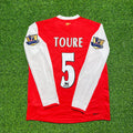 2006 Kolo Touré #5 Arsenal 2007 Home Long Sleeve Retro Football Jersey – Back View