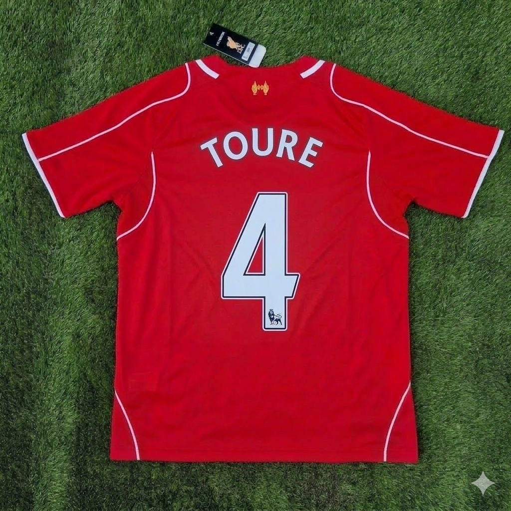 2014/15 Kolo Touré 4- Liverpool Home Retro Football Jersey – Back View