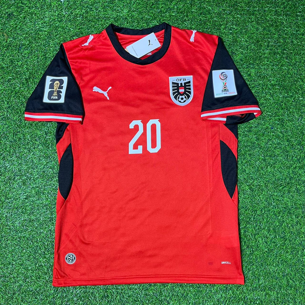 Austria 2026 World Cup Kit Jersey – Konrad Laimer 20- – Front View