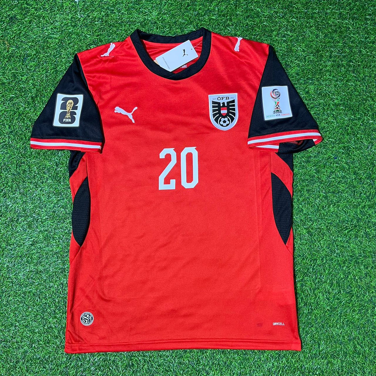 Austria 2026 World Cup Kit Jersey – Konrad Laimer 20- – Front View