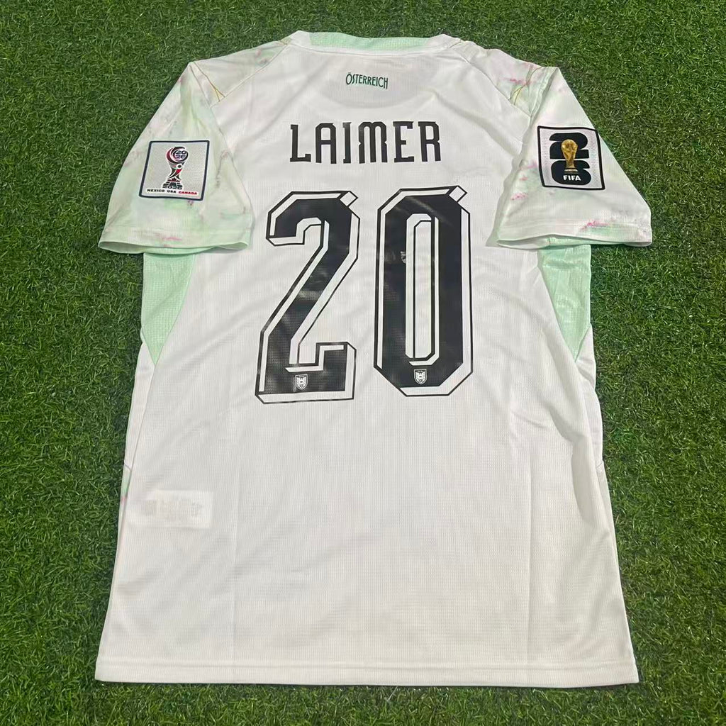 Konrad Laimer Austria White 2026 World Cup Football Jersey – Back View