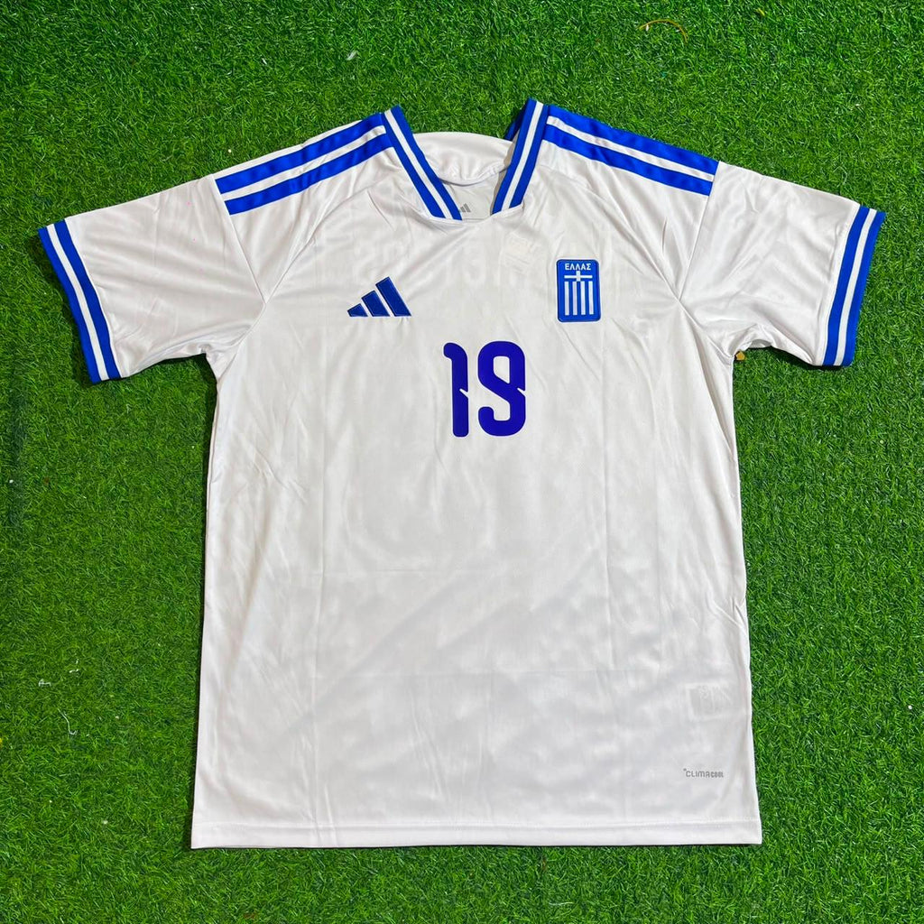 Konstantinos Karetsas Greece 2026 White Football Jersey – Front View
