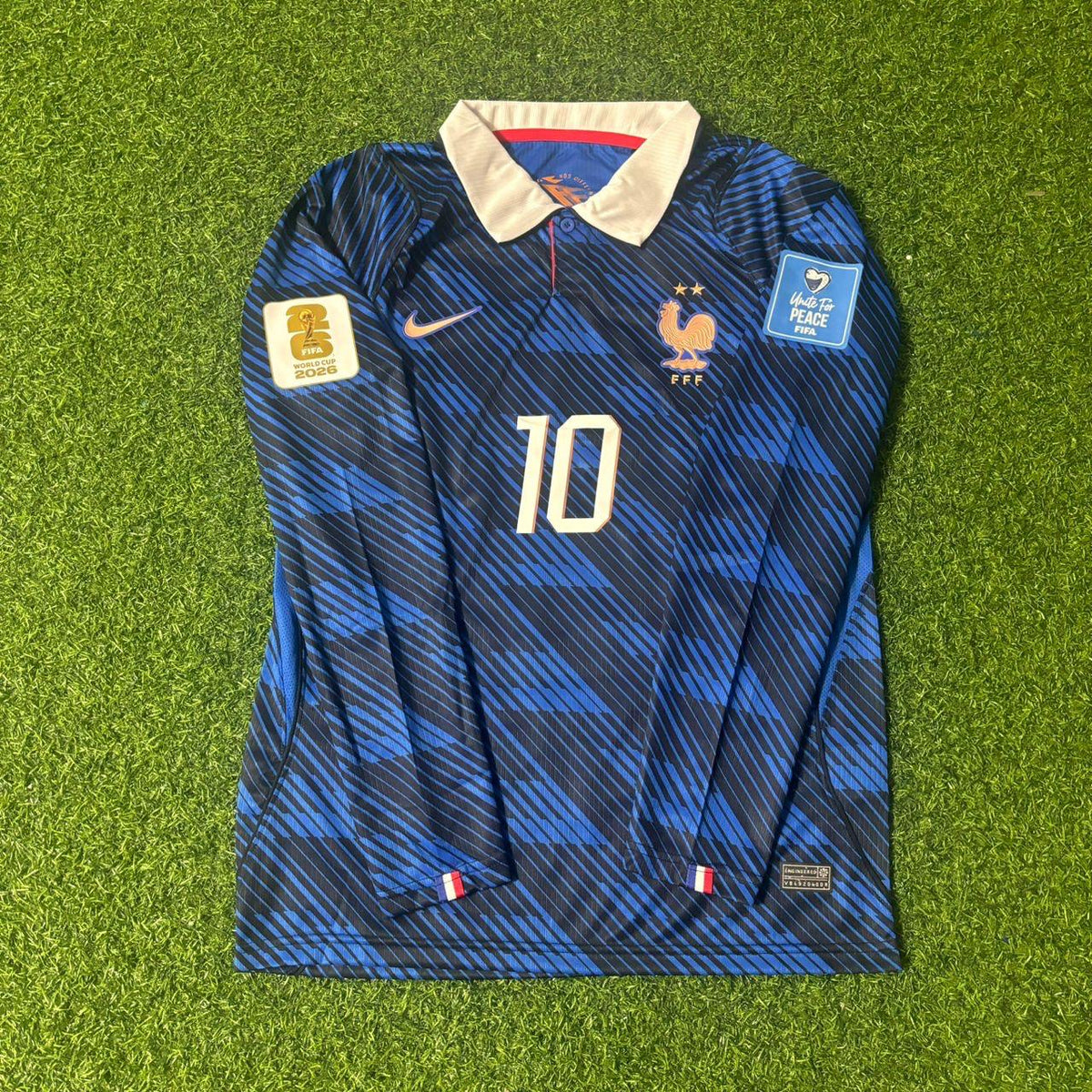 Kylian Mbappé #10 France 2026 World Cup Home Long Sleeve Football Jersey – Front View