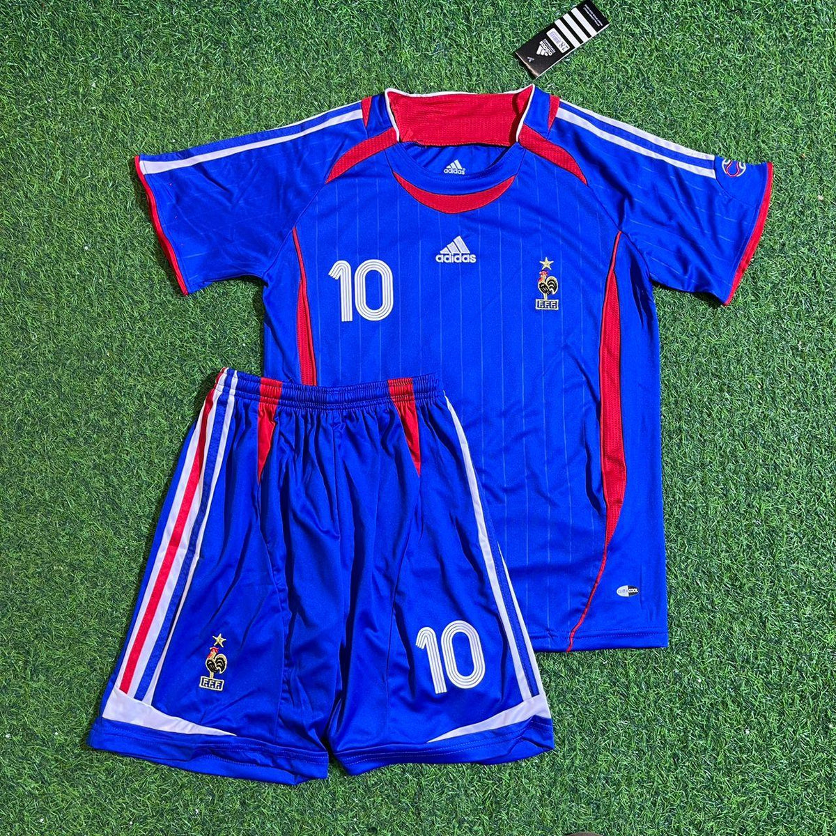 Kylian Mbappé #10 France World Cup Kids Blue Retro Football Jersey – Front View