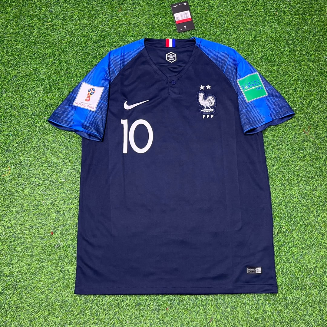 Kylian Mbappe France 2018 World Cup Final Retro Jersey – Front View