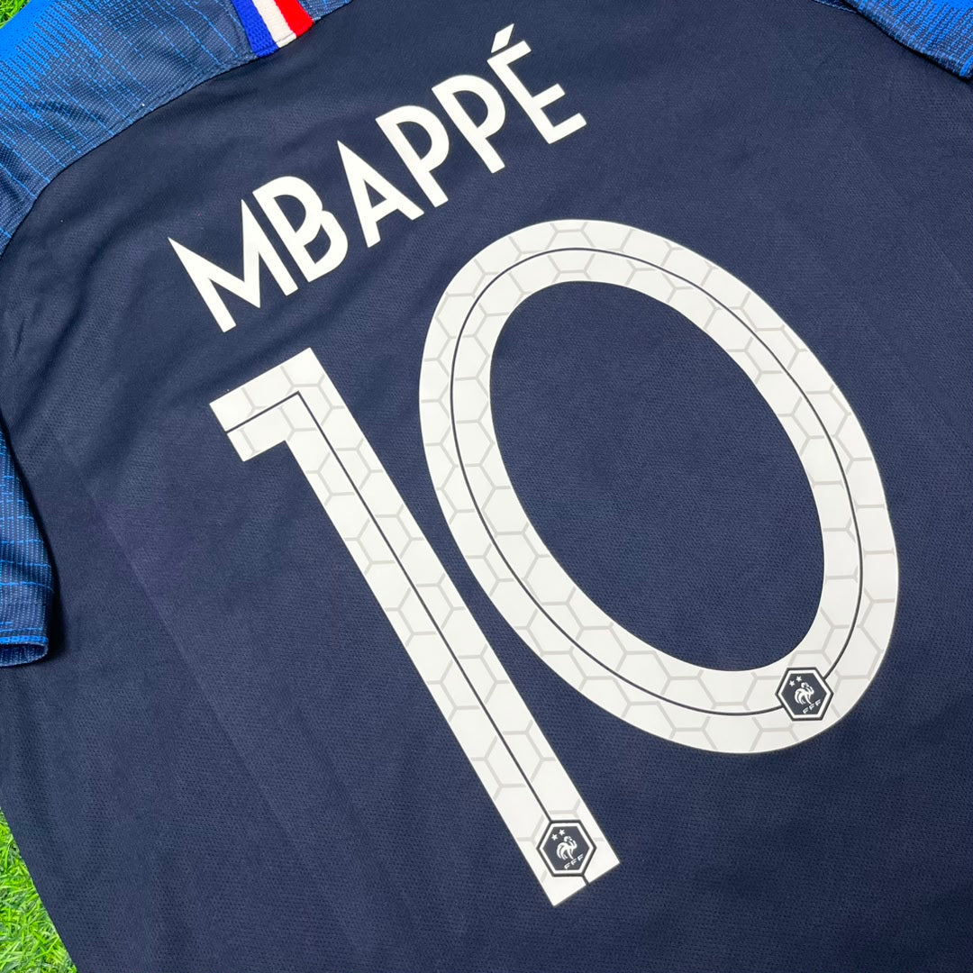 Kylian Mbappe France 2018 World Cup Final Retro Jersey – Detailed View