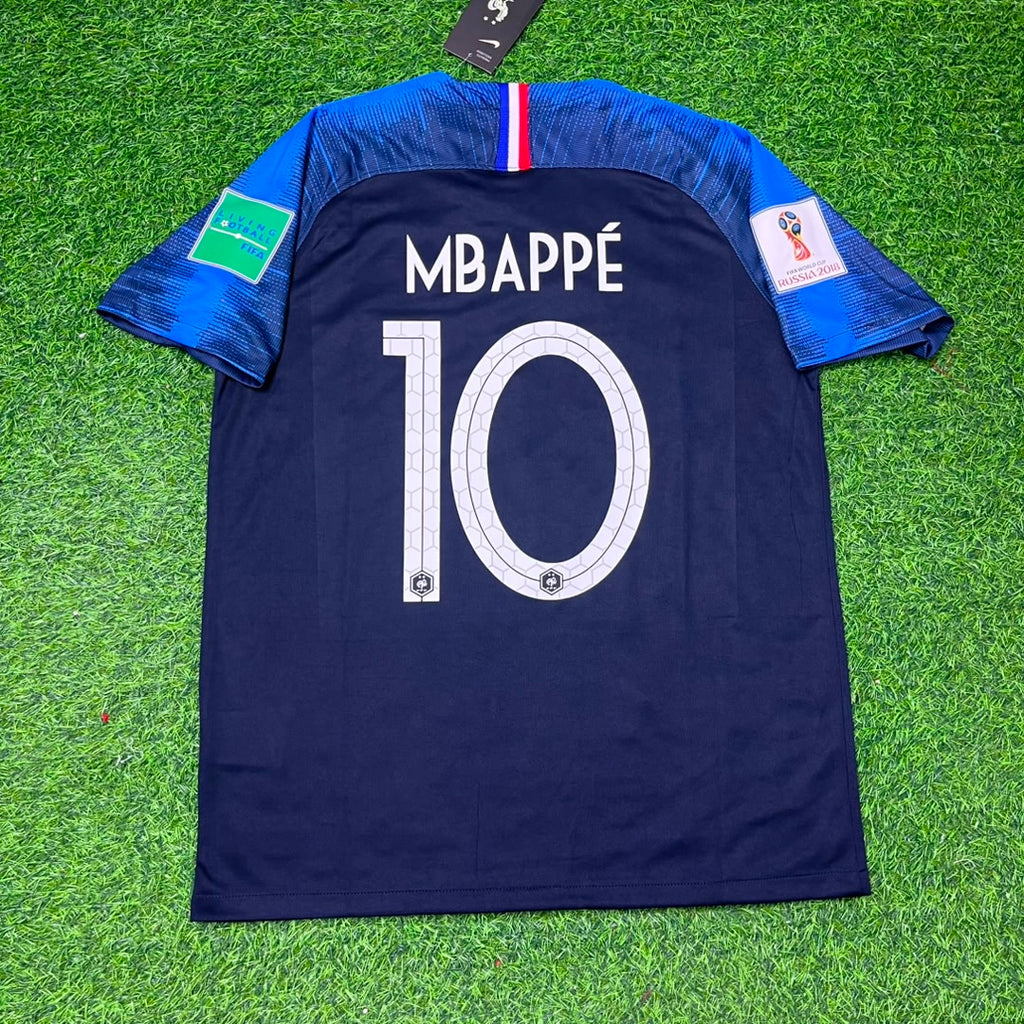 Kylian Mbappe France 2018 World Cup Final Retro Jersey – Back View