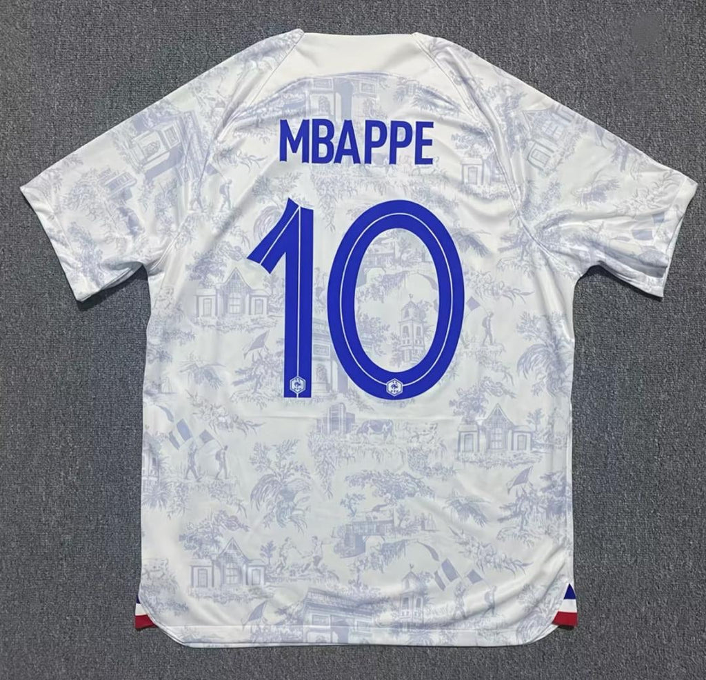 Kylian Mbappe #10 France 2022 World Cup Away Retro Jersey – Back View