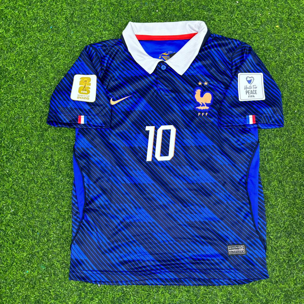 France 2026 World Cup Blue New Season Football Jersey – Kylian Mbappé – Front View