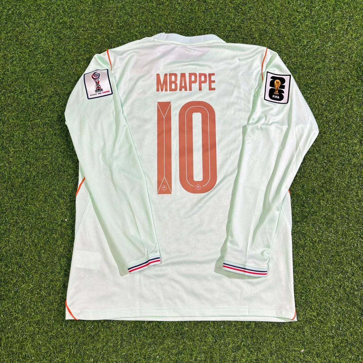 Kylian Mbappé #10 France 2026 World Cup Away Long Sleeve Jersey – Detailed View