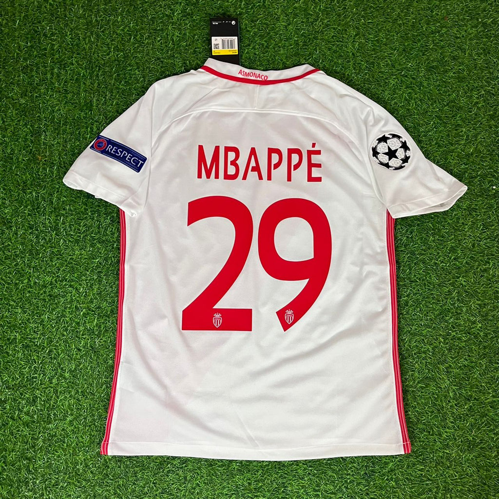 Kylian Mbappe Monaco 2016 2017 Retro Jersey – Back View