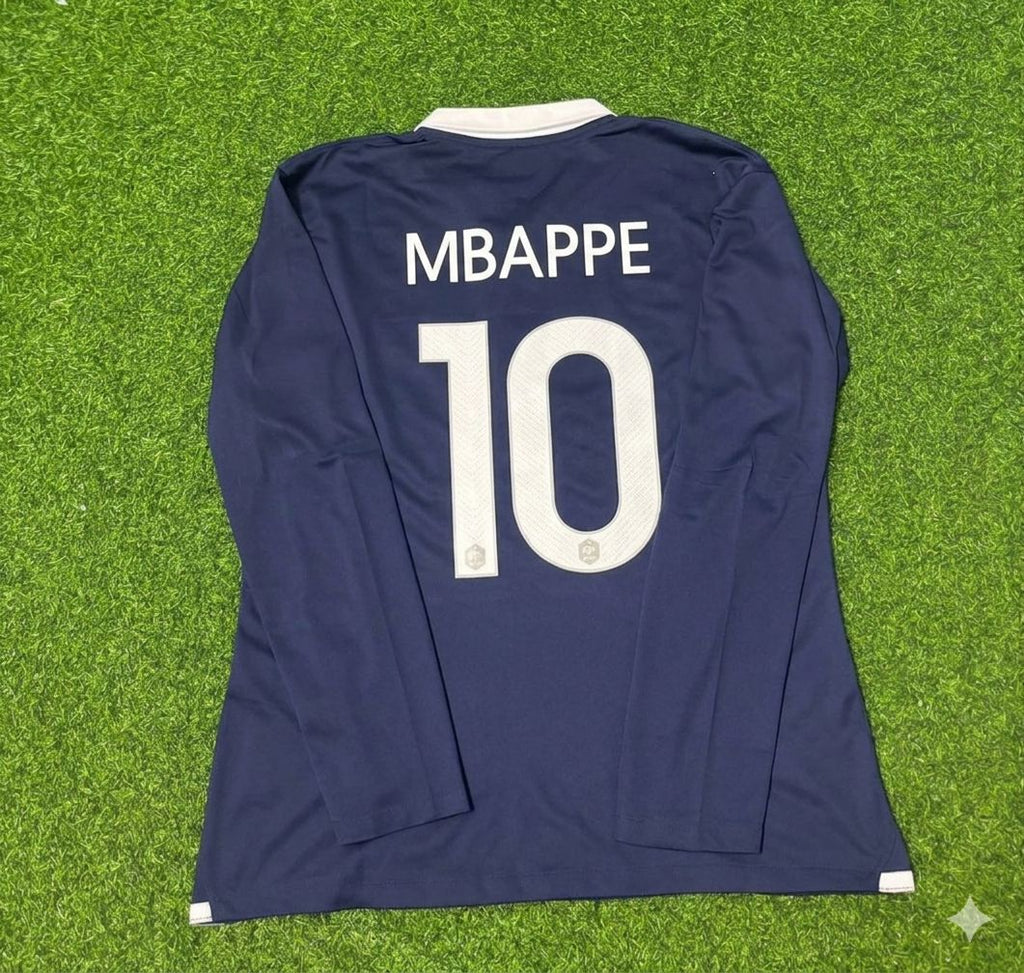Kylian Mbappe #10 France Long Sleeve Football Jersey – Back View