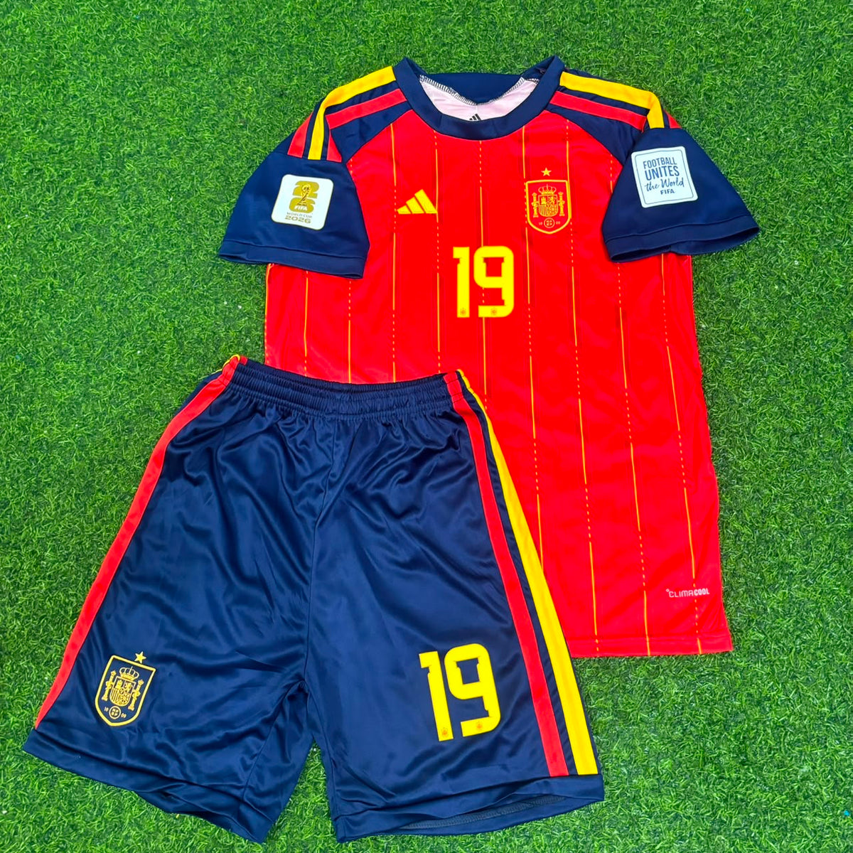Spain 2026 World Cup Kids Football Jersey – Lamine Yamal – Front View