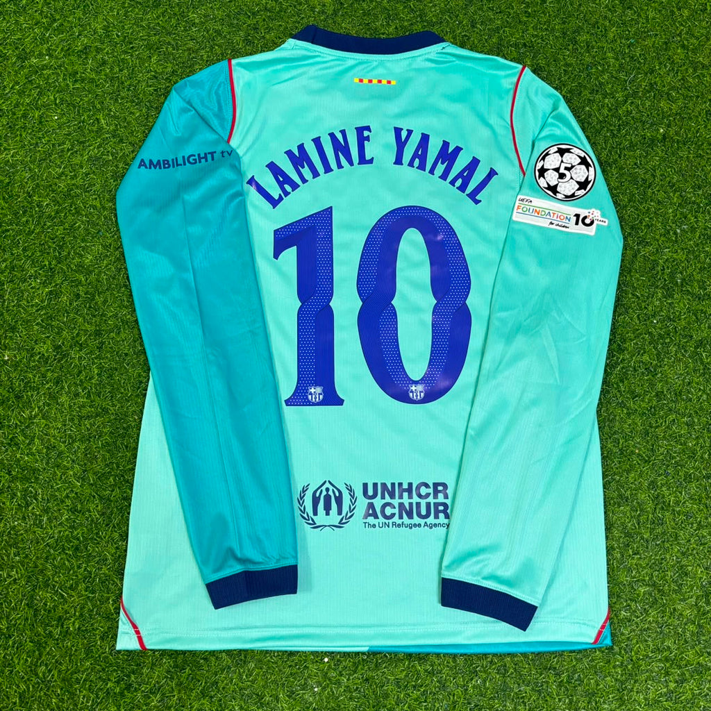 Lamine Yamal #10 Barcelona Long Sleeve Football Jersey – Back View