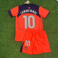 2026 Lamine Yamal Barcelona Orange Kids Football Jersey – Back View