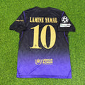 2027 Lamine Yamal #10 Barcelona Champions League Patch Away Football Jersey – Back View