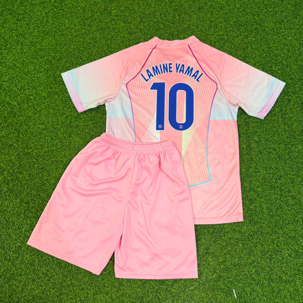 Lamine Yamal Barcelona Home Pink New Season Kids 2026 Jersey – Back View