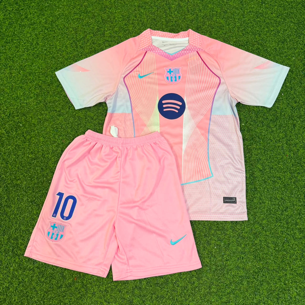 Lamine Yamal Barcelona Home Pink New Season Kids 2026 Jersey – Front View