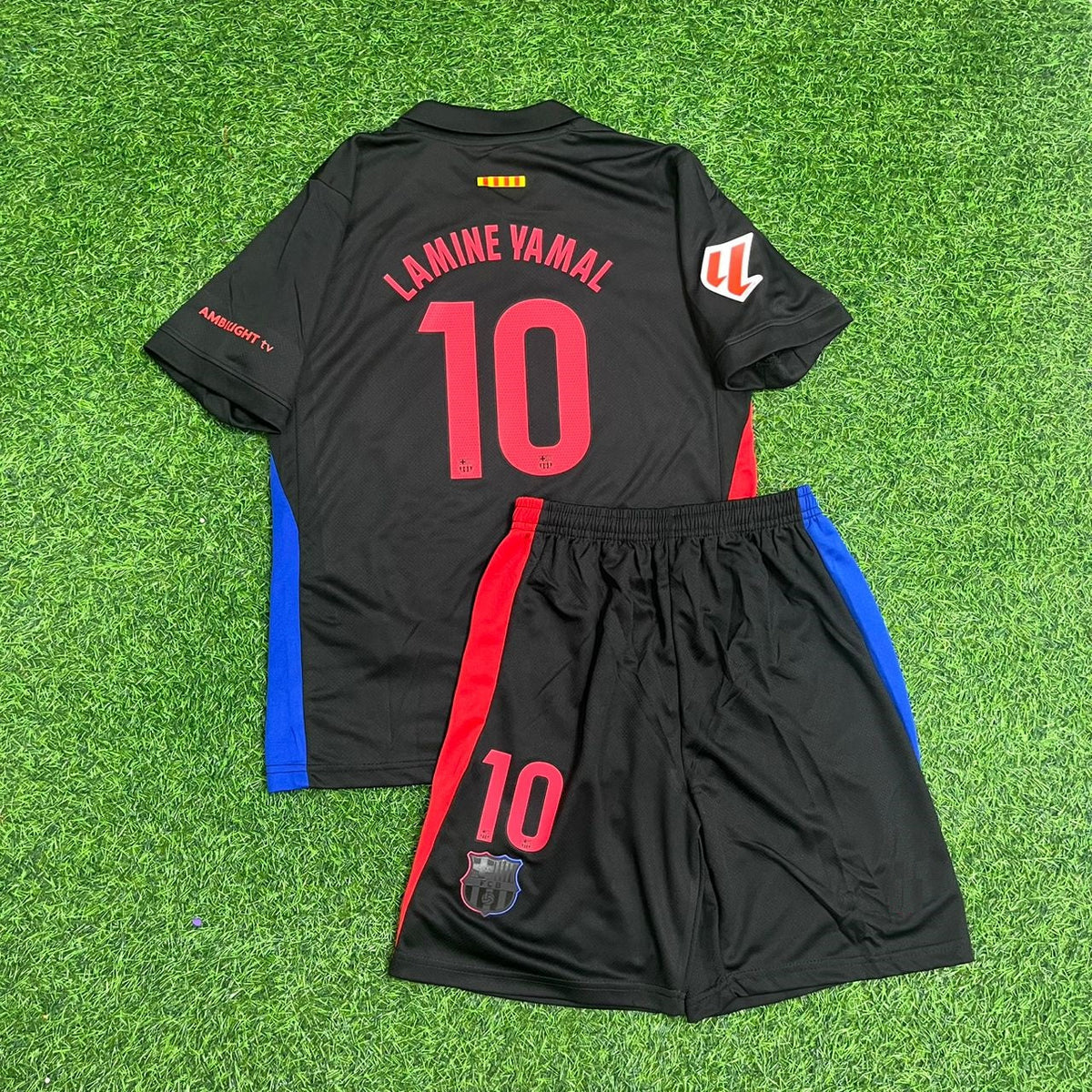Lamine Yamal #10 Barcelona Black Football Jersey – Back View