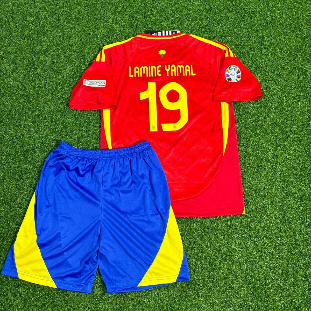 2024 Spain EURO Lamine Yamal Final Kids Football Jersey – Back View