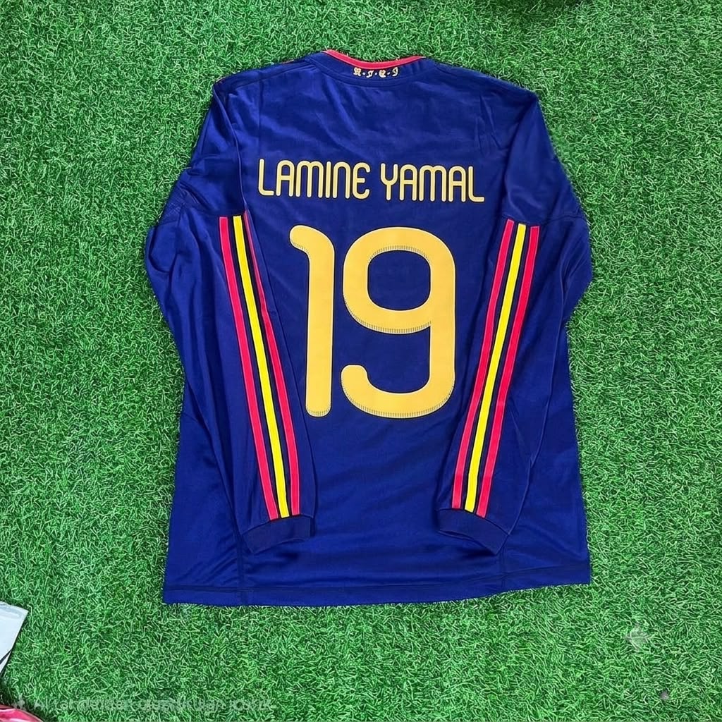 Lamine Yamal - Spain Commemorative Retro Football Jersey – Back View