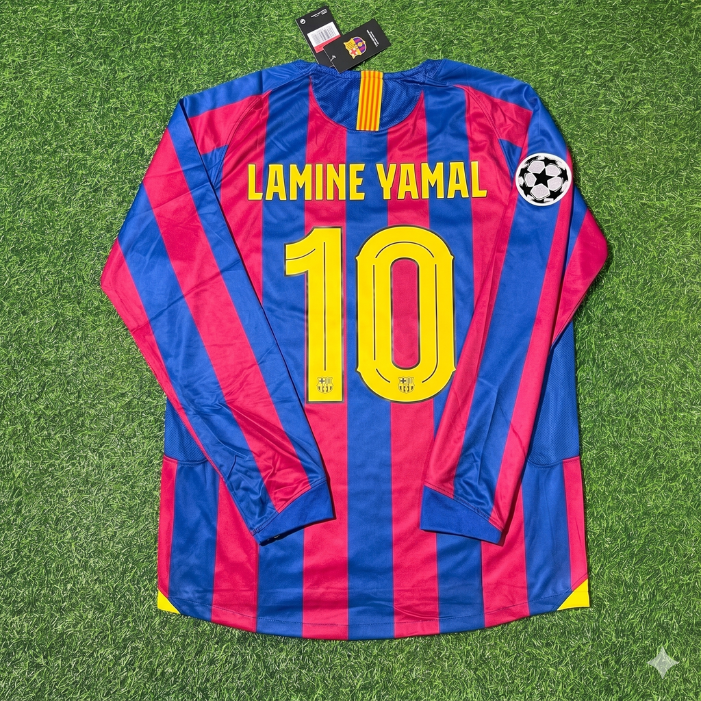 Lamine Yamal Barcelona Retro Football Jersey – Back View